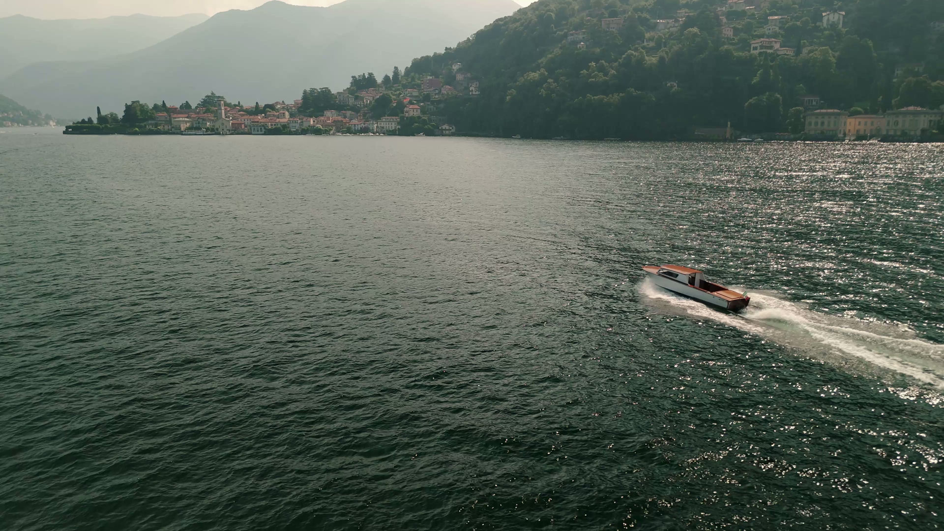 Private vintage wooden boats on Lake Como